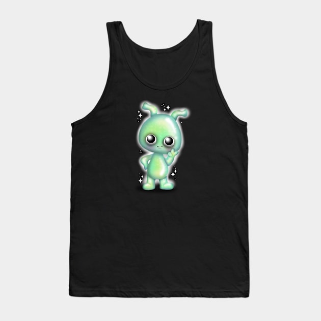 Little green man Tank Top by Manxcraft